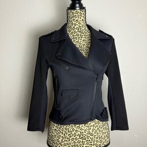 Rebecca Minkoff Moto Jacket with Asymmetrical Closure and Wide Lapel Siz…